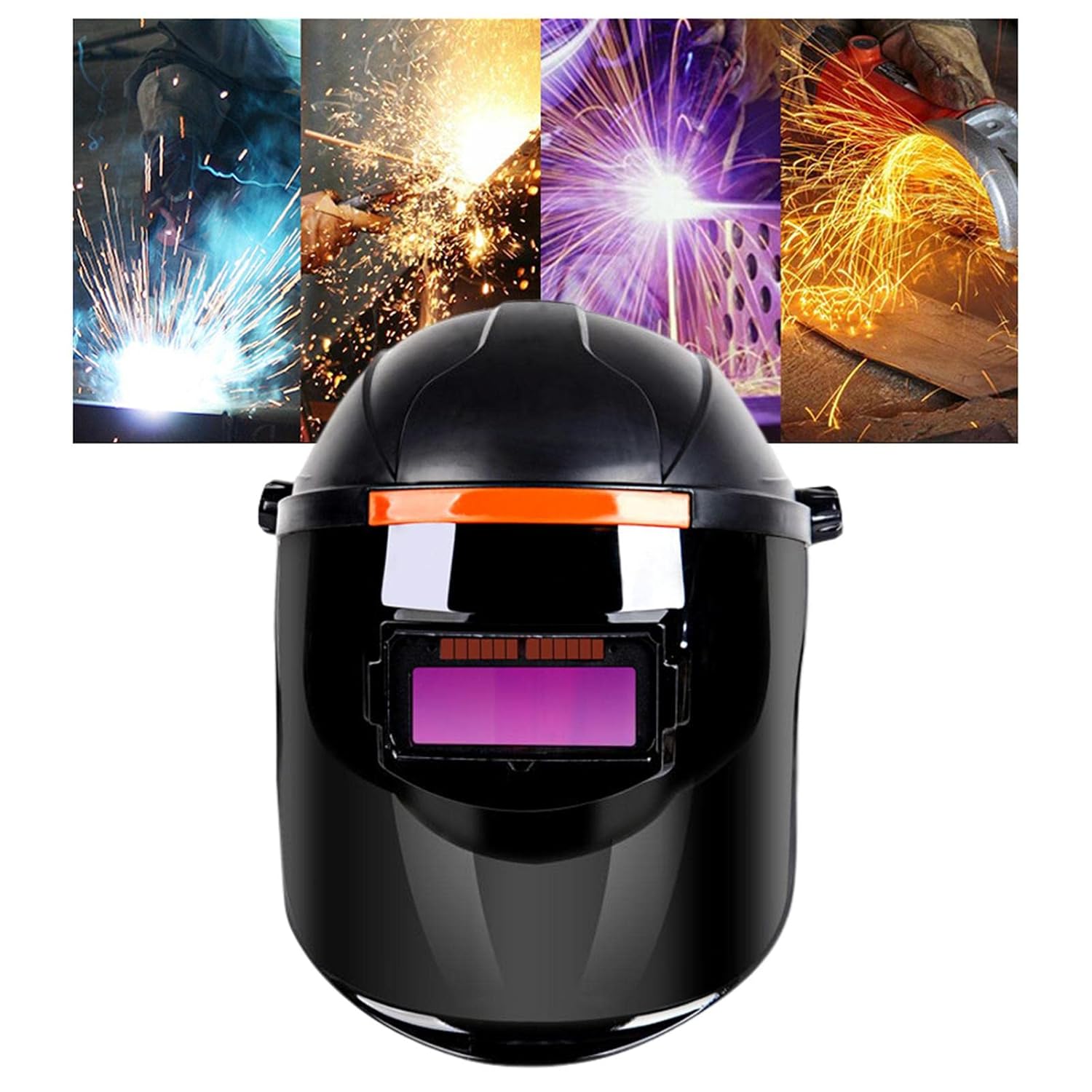 Gambar produk iRepairIt Helm Las Auto Dimming with Red Lens Transparent Welding Mask - IRI55T