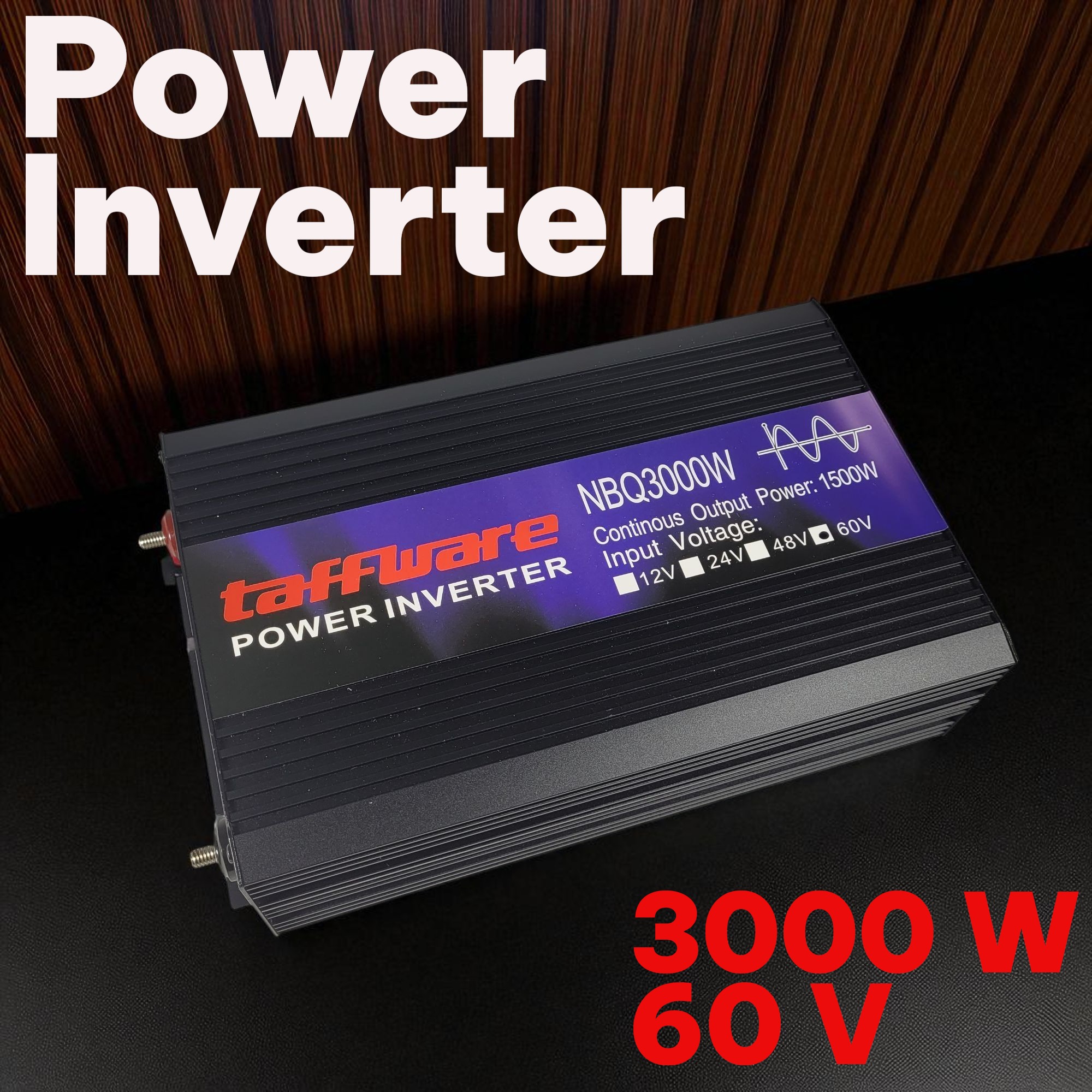 Gambar produk Taffware Power Inverter Mobil Pure Sine Wave DC 60V to AC 220V 3000W - NBQ3000W