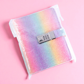 Gambar produk JIALILI Buku Diary Notebook Catatan Jurnal B6 256 Halaman with Lock Rainbow - F-5