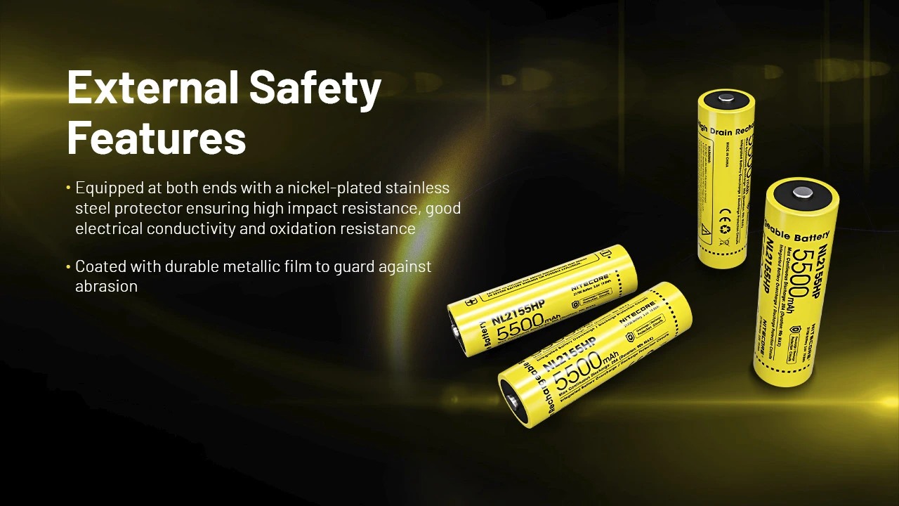 Gambar produk NITECORE Baterai 21700 High Performance Battery 20A 5500mAh IPX6 - NL2155HP