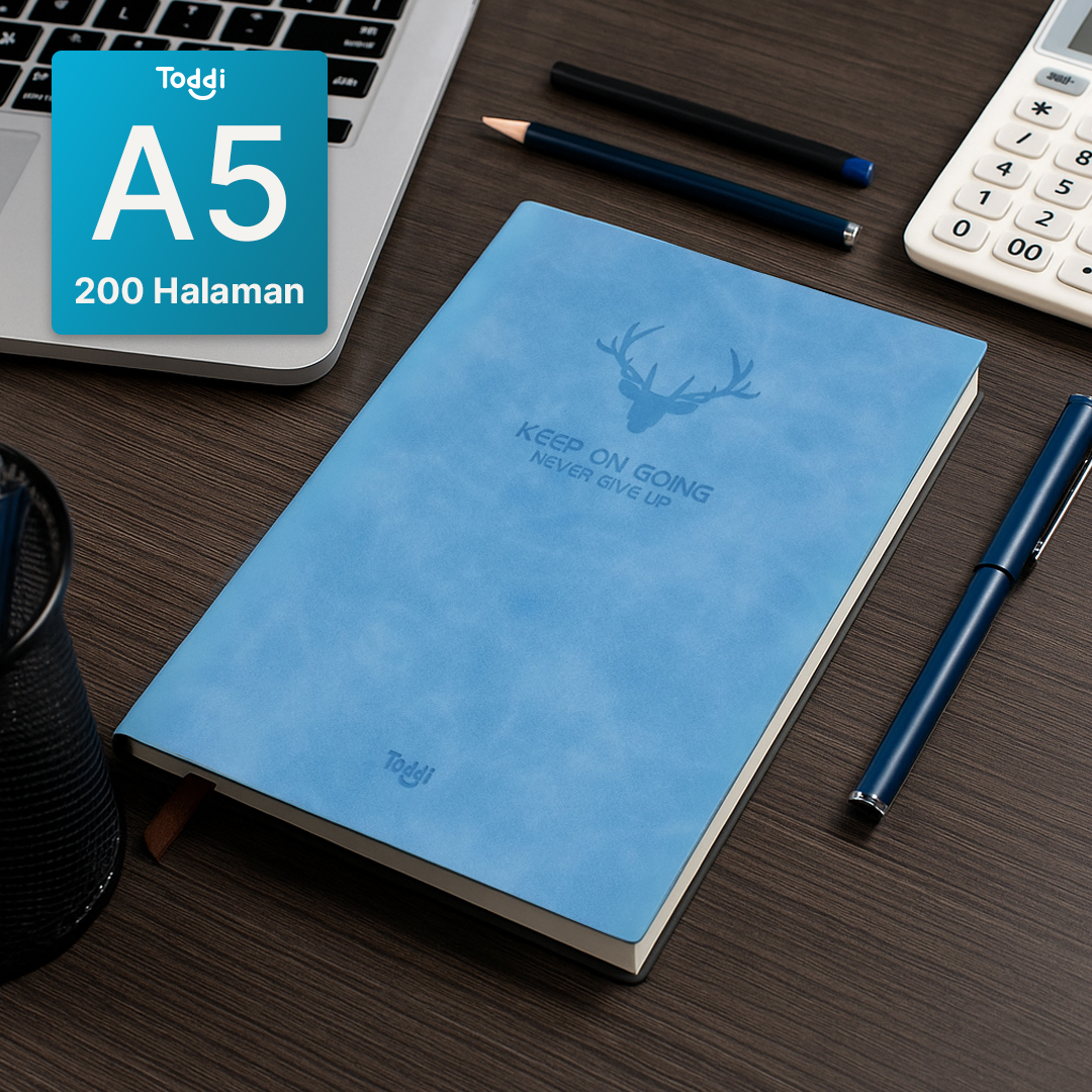 Gambar produk Toddi Buku Jurnal Leather Notebook Diary 68 GSM 200 Halaman Grid A5 - CW-5026