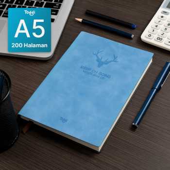 Toddi Buku Jurnal Leather Notebook Diary 68GSM 200 Halaman Grid - CW-5026