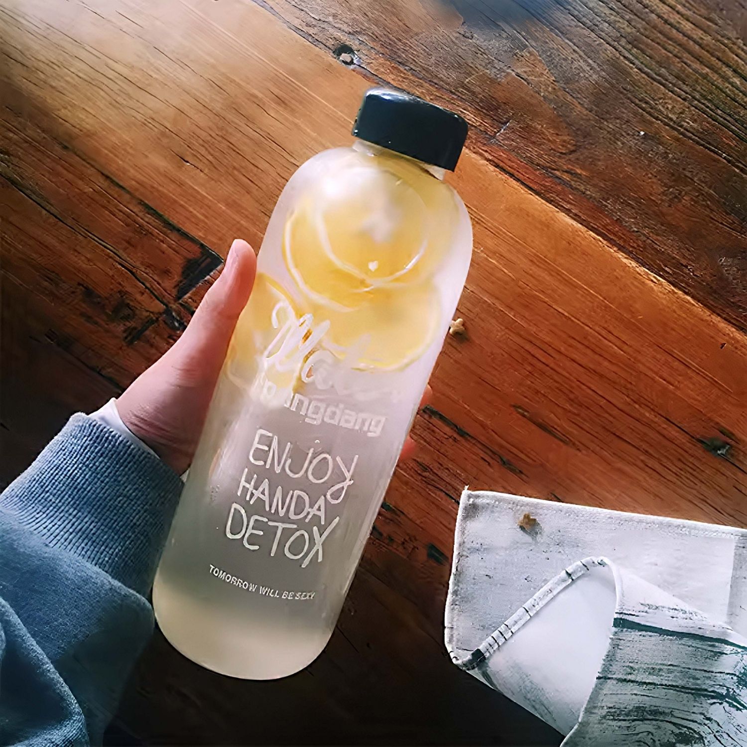 Gambar produk LAMHANDA Botol Minum Plastik Detox Infused Water Bottle BPA Free 1L - QWF236