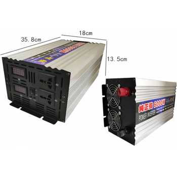 Gambar produk BEZAX Power Inverter Mobil Pure Sine Wave DC 60V to AC 220V 6000W - BZX27DK