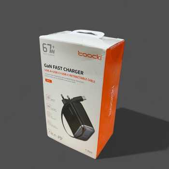 Gambar produk Toocki Fast Charger Digital Display with Retractable USB-C Cable 67W - TCT67-34B1