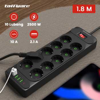 Taffware Stop Kontak USB Type C EU Plug 10A 110-250V 2500W - QL-1077U / QL-1078U