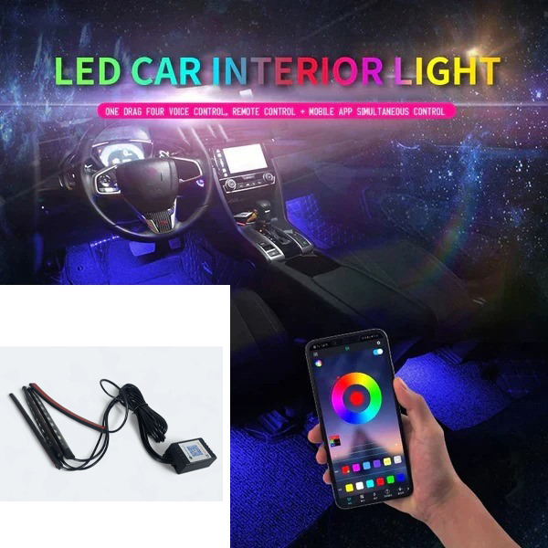 Gambar produk JIAMEN Lampu LED Strip Flexible Car Light Smart App USB 8 Color 4 PCS 36 LED - J72