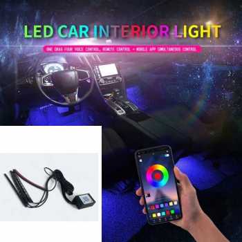JIAMEN Lampu LED Strip Flexible Car Light Smart App USB 8 Color 4 PCS - J72