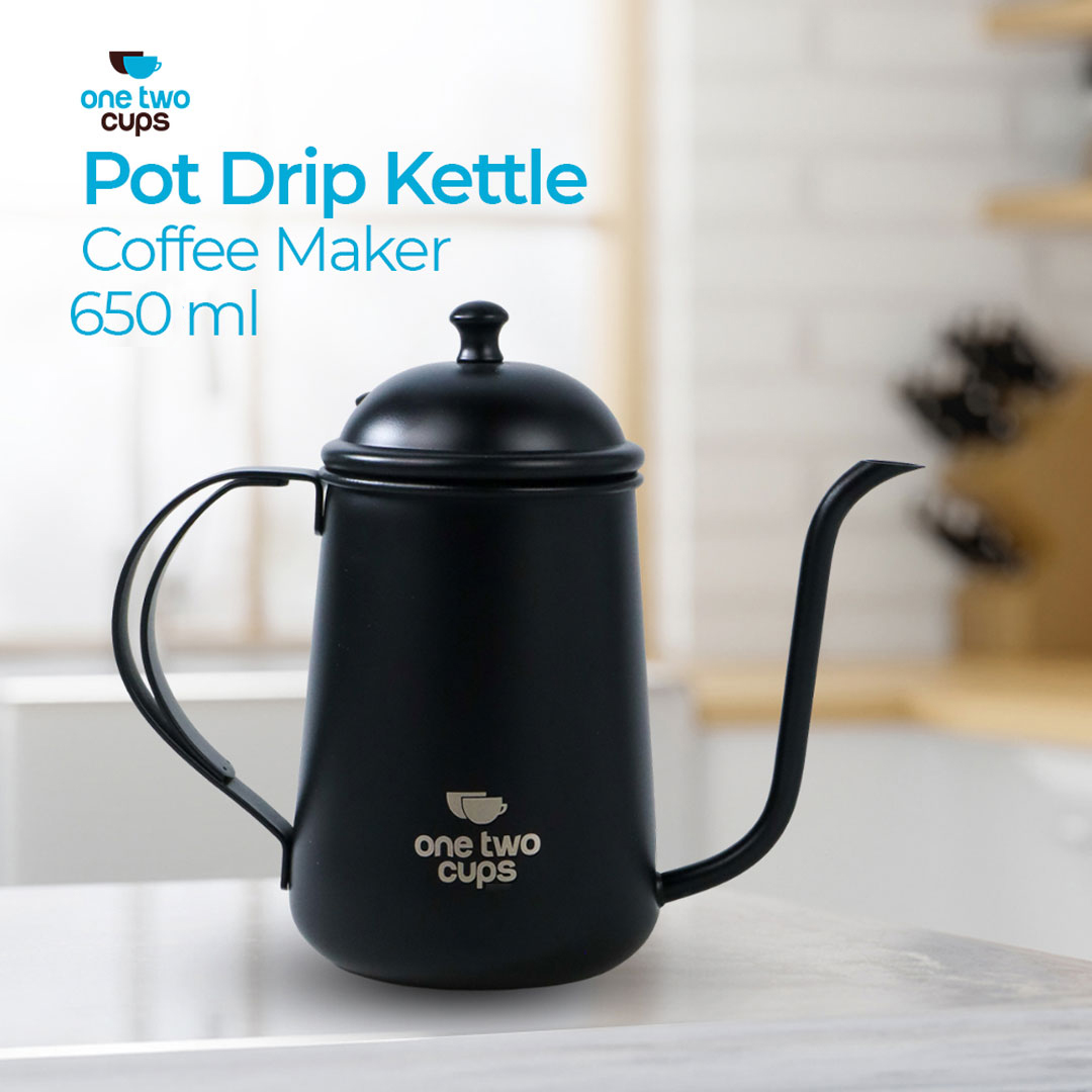 Gambar produk One Two Cups Teko Kopi Leher Angsa Pour Over Kettle Stainless Steel 650ml - HS4011