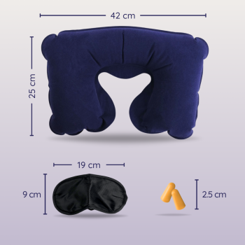 Gambar produk Bantal Leher Travel Angin Earplug Eyemask Inflatable Neck Pillow