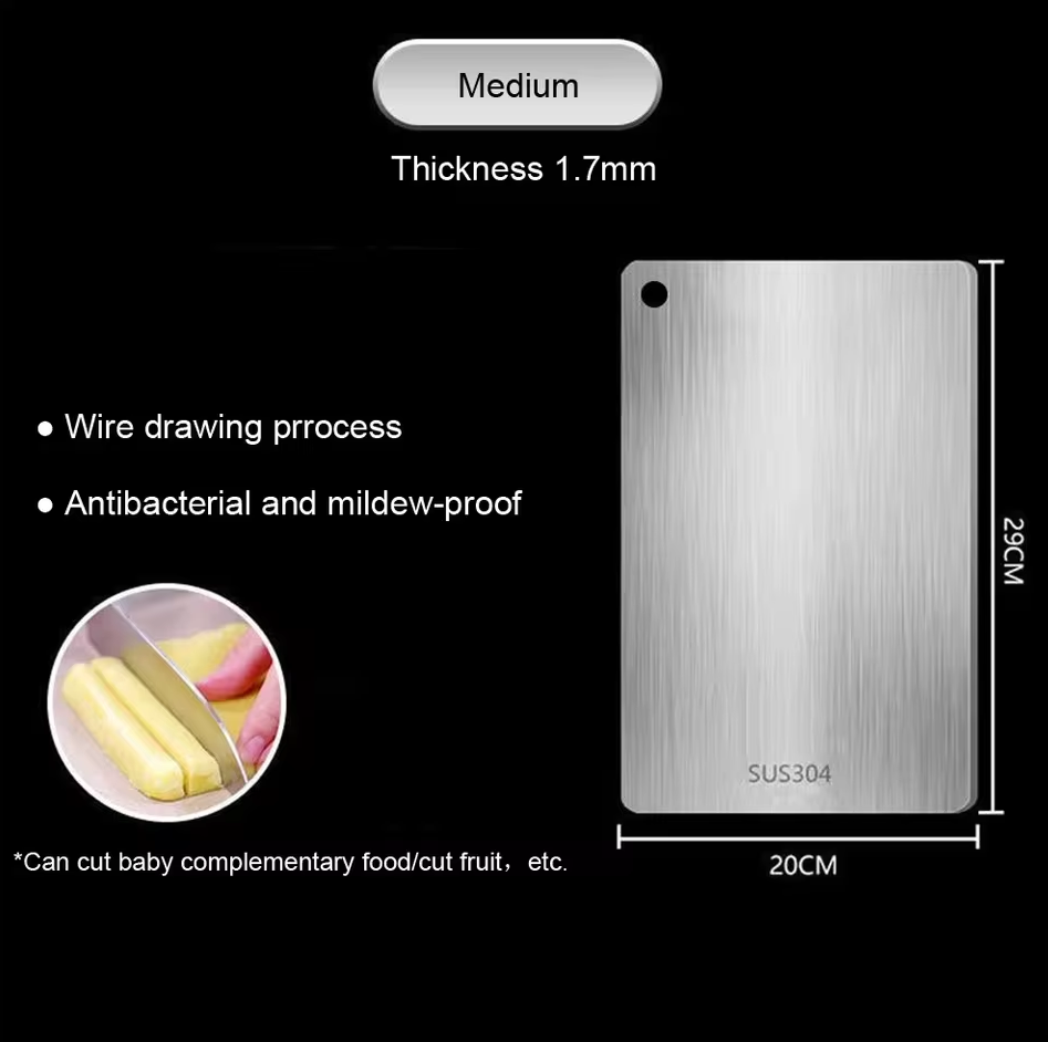 Gambar produk WONDER Alas Potong Sayuran Multifungsi Cutting Board Stainless Steel 29x20cm - W02