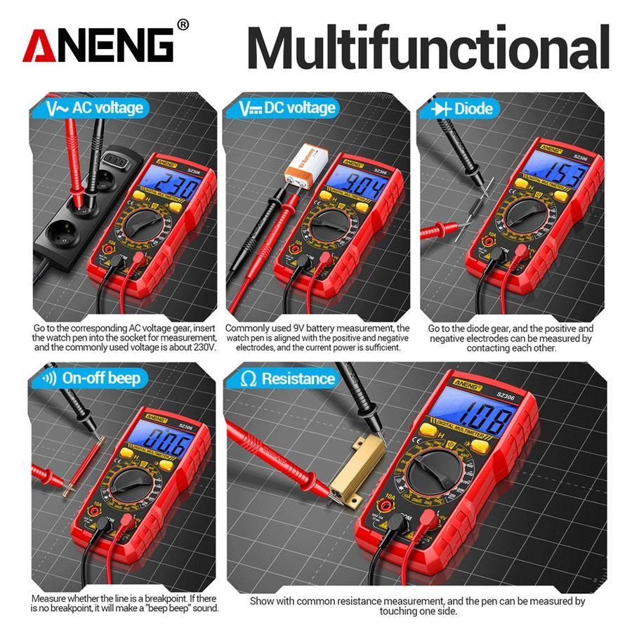 Gambar produk ANENG Digital Multimeter Voltage Tester LCD Backlit Screen - SZ306