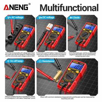Gambar produk ANENG Digital Multimeter Voltage Tester LCD Backlit Screen - SZ306
