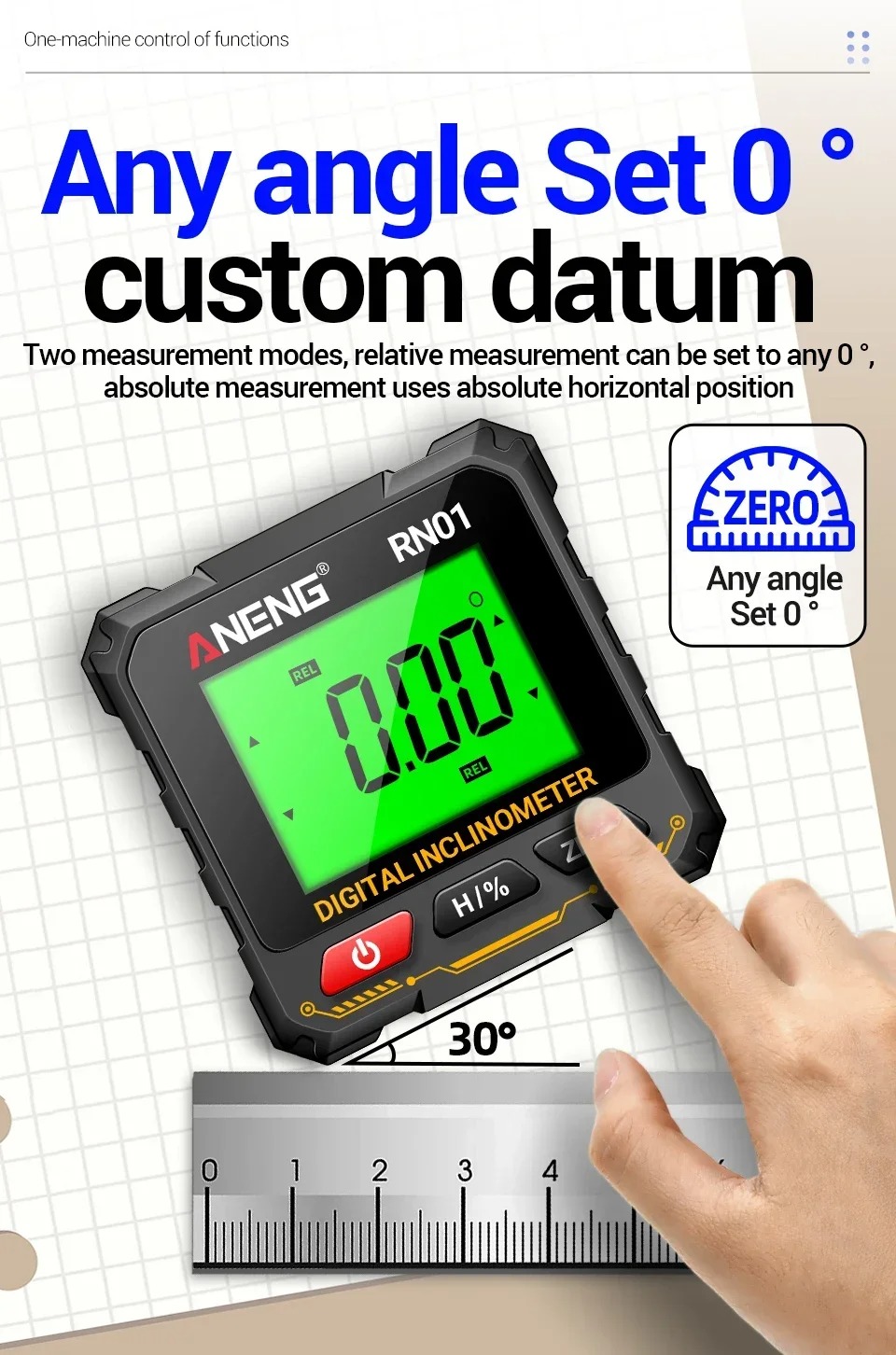Gambar produk Aneng Angle Finder Digital Angloscope Protractor Inclinometer Magnet - RN01