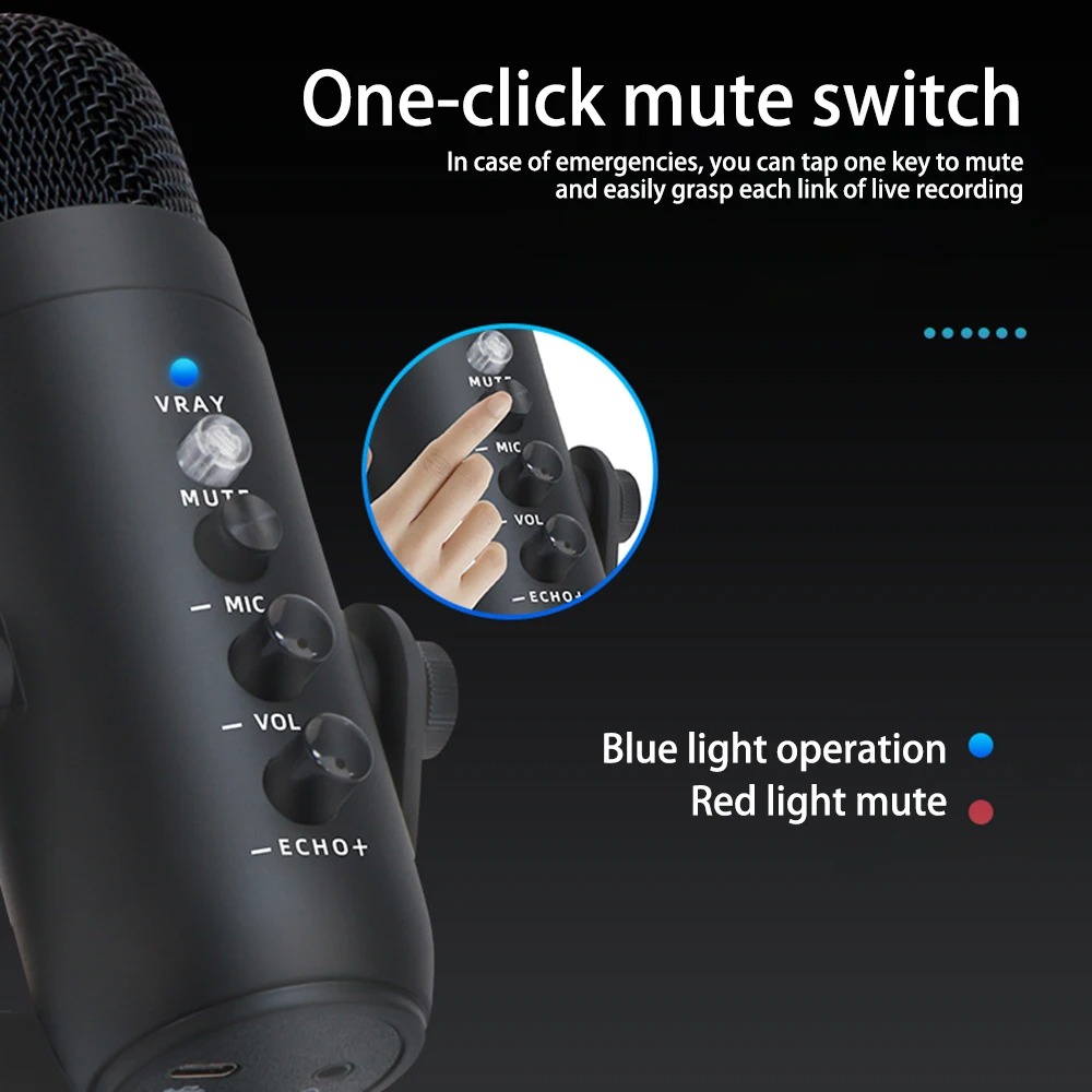 Gambar produk ICREATIVE Mikrofon Kondenser USB Condenser Microphone U Shaped Frame - JD-900