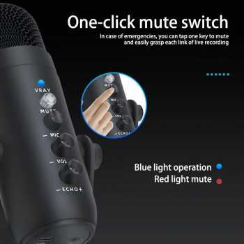 Gambar produk ICREATIVE Mikrofon Kondenser USB Condenser Microphone U Shaped Frame - JD-900