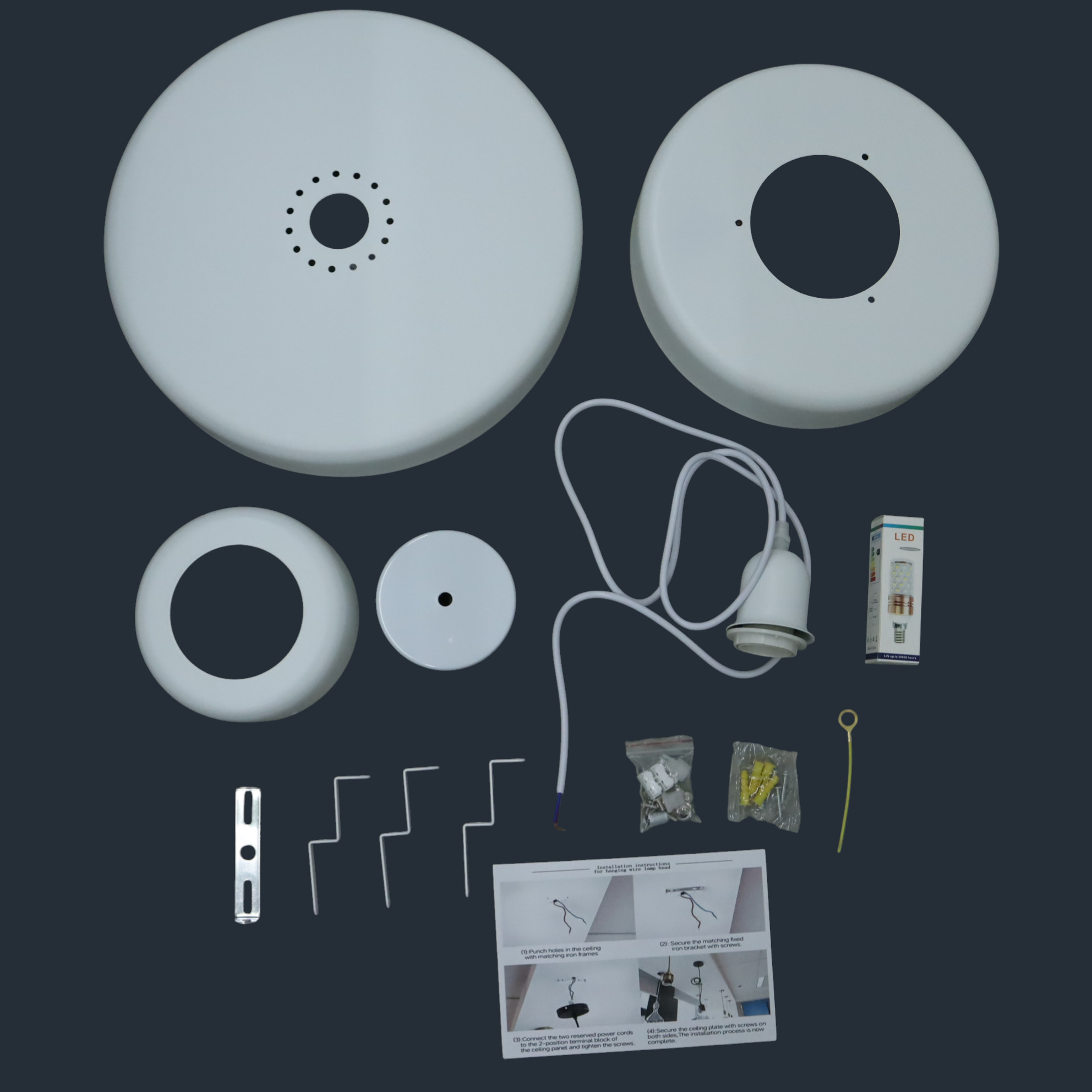 Gambar produk CETANT Fitting Lampu Hias Gantung Retro Macaron Hanging Lamp E27 - LPL139