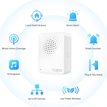 Gambar produk Tp-Link Smart Hub with Chime Smart Control H 100 Sensor - TAPO H100