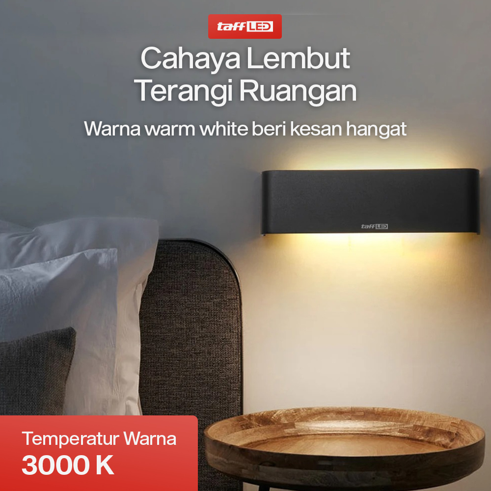 Gambar produk TaffLED Lampu Dinding Hias Minimalis LED Wall Lamp Aluminium 12W Warm White - B1001
