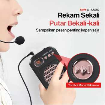 Gambar produk TaffSTUDIO Speaker Pinggang Bluetooth Voice Amplifier LED Wired - S25