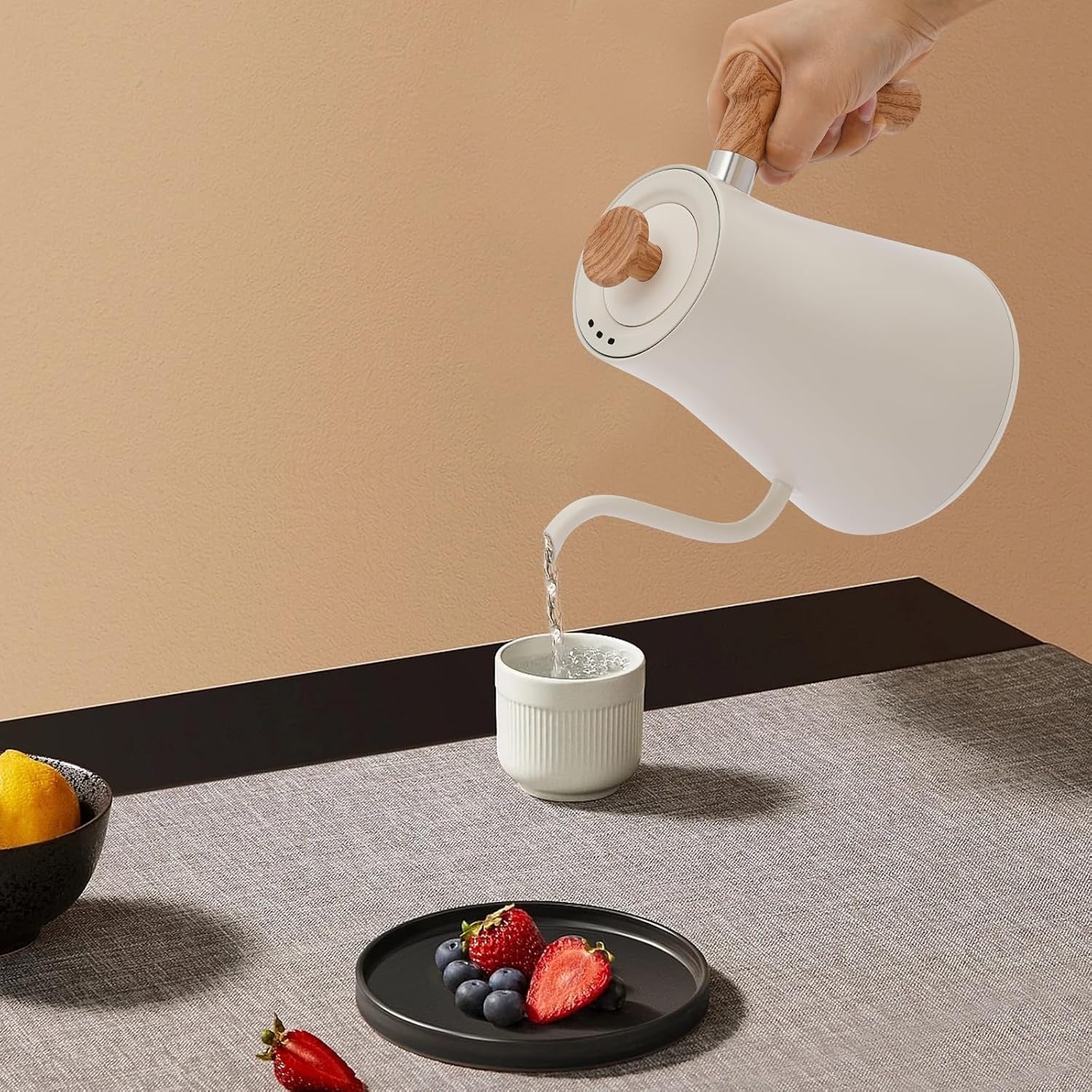 Gambar produk RYZN Teko Listrik Kopi Pemanas Air Leher Angsa Pour Over 1200W 900ml - KT90 Pro