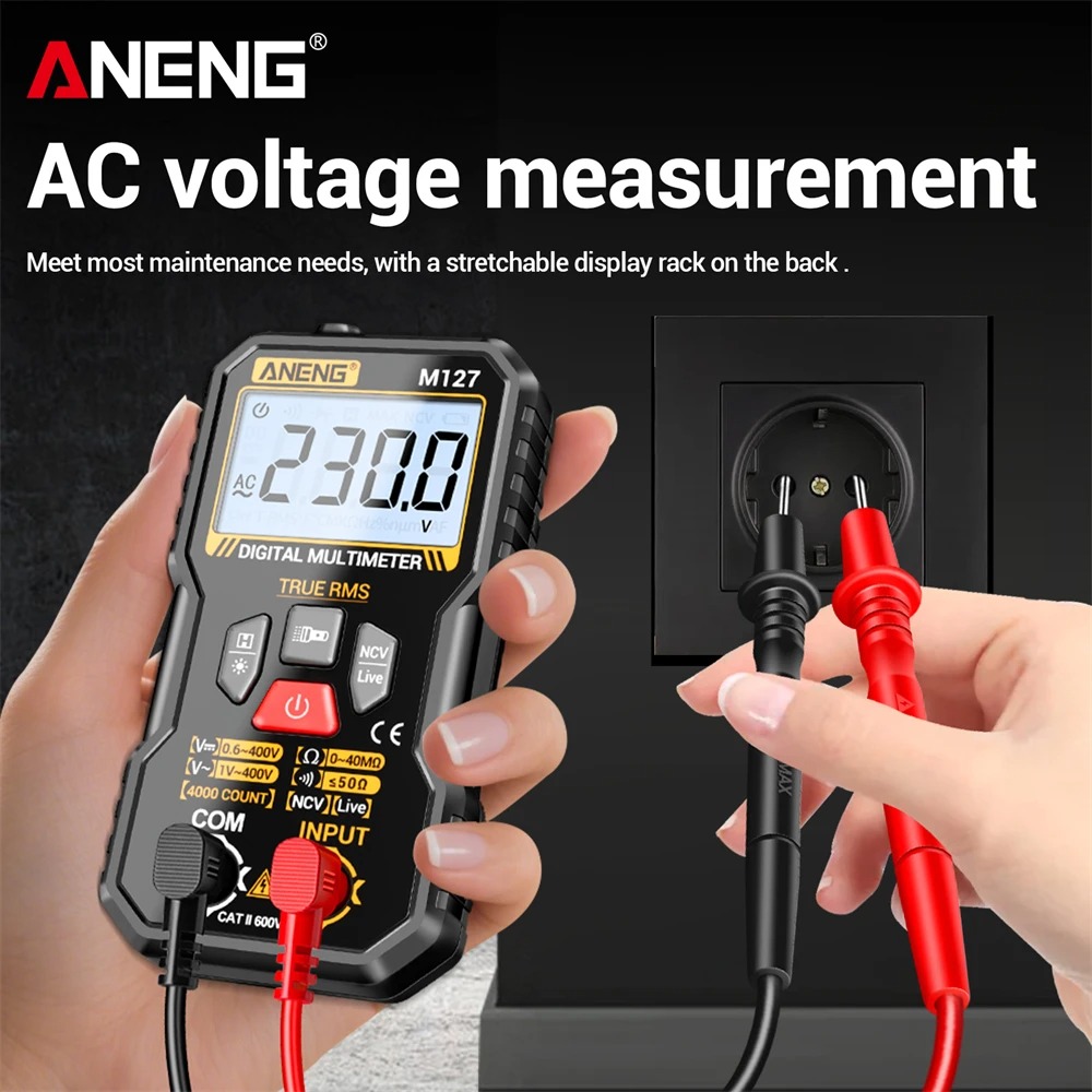 Gambar produk ANENG Digital Multimeter Voltage Tester AC/DC NCV Flash 4000 Counts - M127