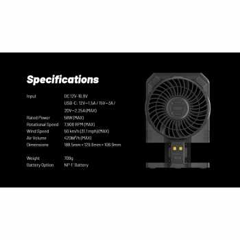 Gambar produk NITECORE Kipas Angin Portable CineWind Photography Fan 7900RPM - CW30