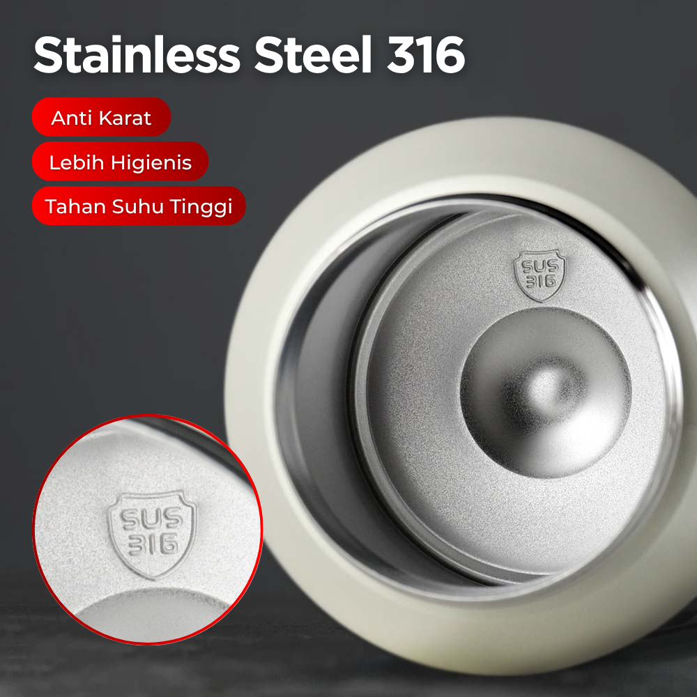 Gambar produk NARMEI Botol Minum Termos Air Panas Dingin Stainless Steel 316 1.1L - DDH316