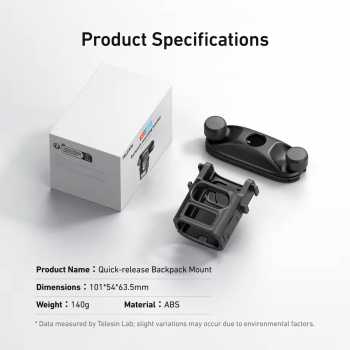 Gambar produk TELESIN Quick Release Backpack Mounting Bracket For DJI Pocket 3 - S3-JFM-02-TDJ