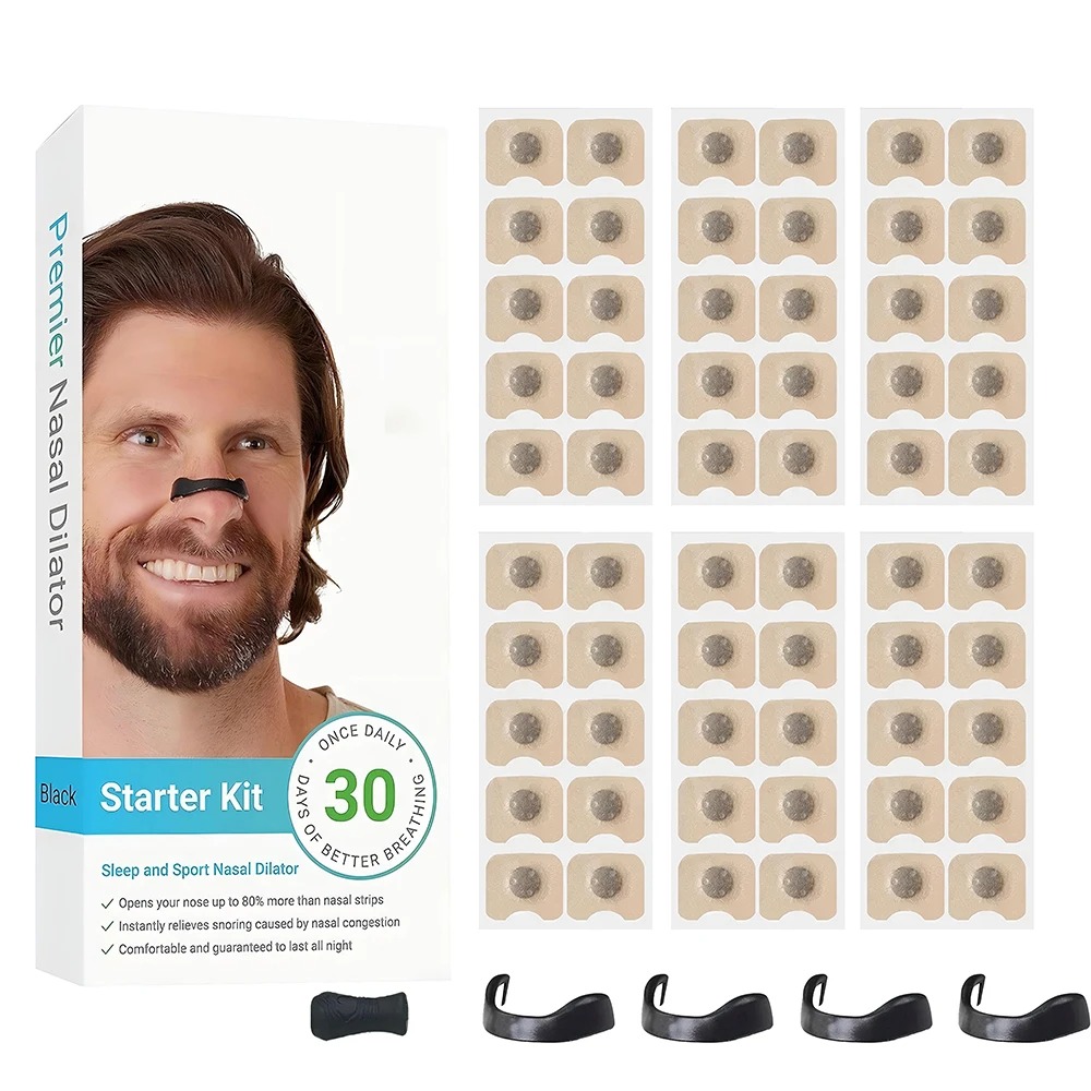 Gambar produk Brease Nasal Dilator Magnetic Patch Anti Snoring 4 Black Moon Clip 30 Pair Patch - JK0091