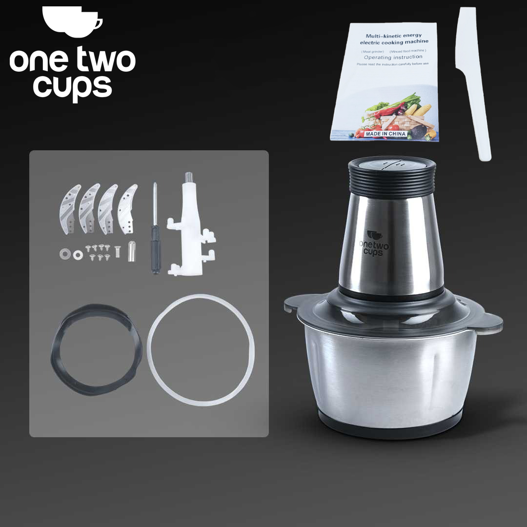 Gambar produk One Two Cups Food Processor Penggiling Daging Meat Grinder 2L 200W - JJ-1966