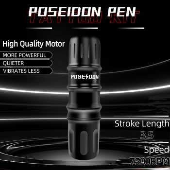 Poseidon Mesin Tato Tattoo Embroidery Machine Kit 1500mAh 7500 RPM - HM140