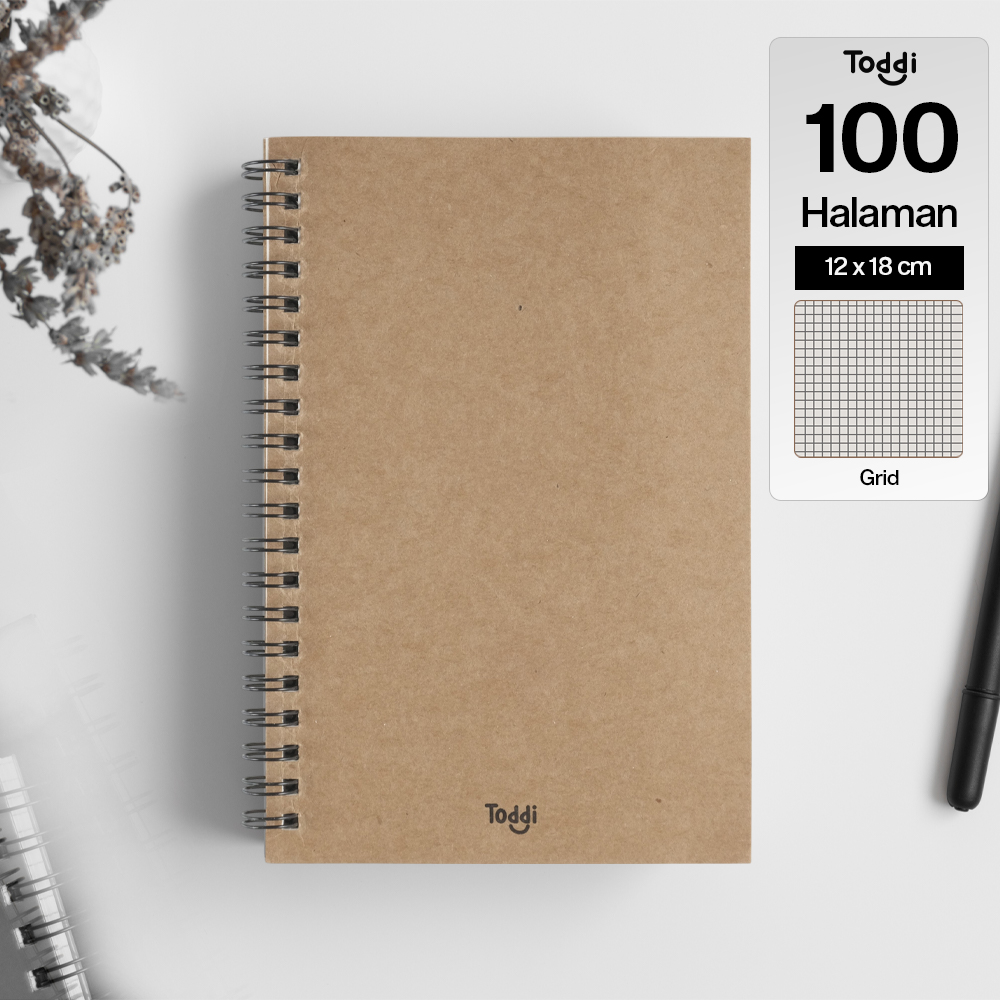 Gambar produk Toddi Buku Jurnal Softcover Notebook Diary 68GSM 100 Halaman Grid - TD6