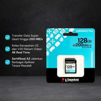 Gambar produk Kingston Canvas Go! Plus SDHC Gen4 U3 V30 200MB/s 128GB - SDG4