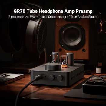 Fosi Audio Amplifier Quad Tube Hi-Fi Headphone DAC with Volume Knob - GR70