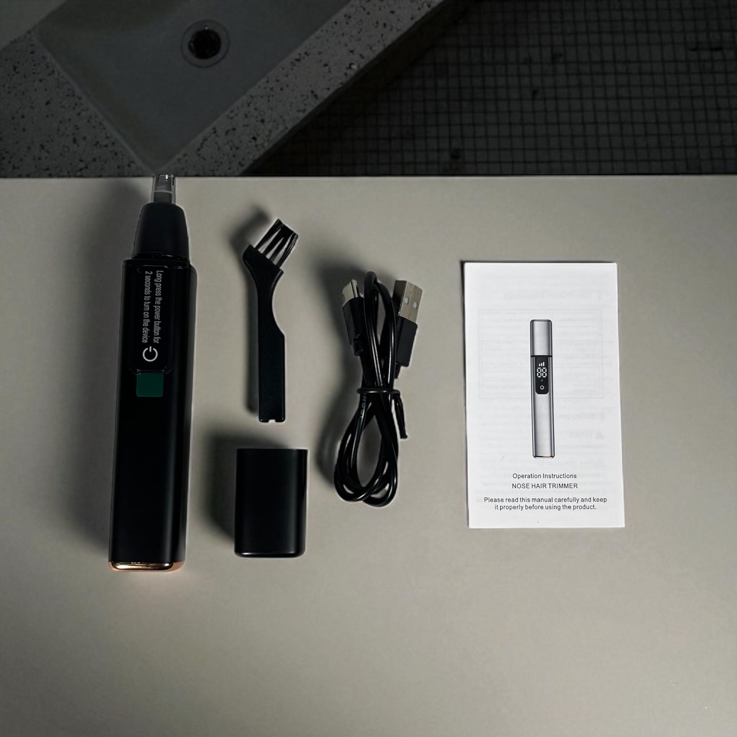 Gambar produk HEiRA Alat Cukur Bulu Hidung Electric Nose Hair Trimmer LCD IPX7 - FK-2018