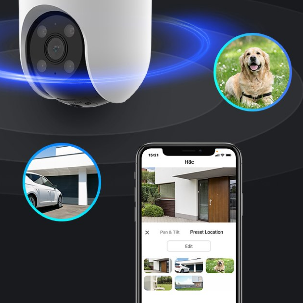 Gambar produk EZVIZ Kamera CCTV WiFi PTZ Outdoor Smart IP Camera AI Tracking 2MP - H8C