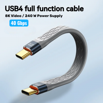 FMA Kabel USB Type C Data Cable Thunderbolt 4/3/PD240W 40Gbps 8K 13cm - FM-U48K