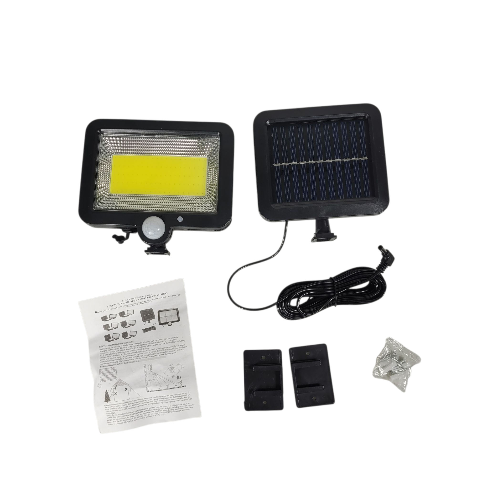 Gambar produk YuYi Lampu Dinding Solar Sensor Gerak Waterproof 100LED Cool White - SMT-F100