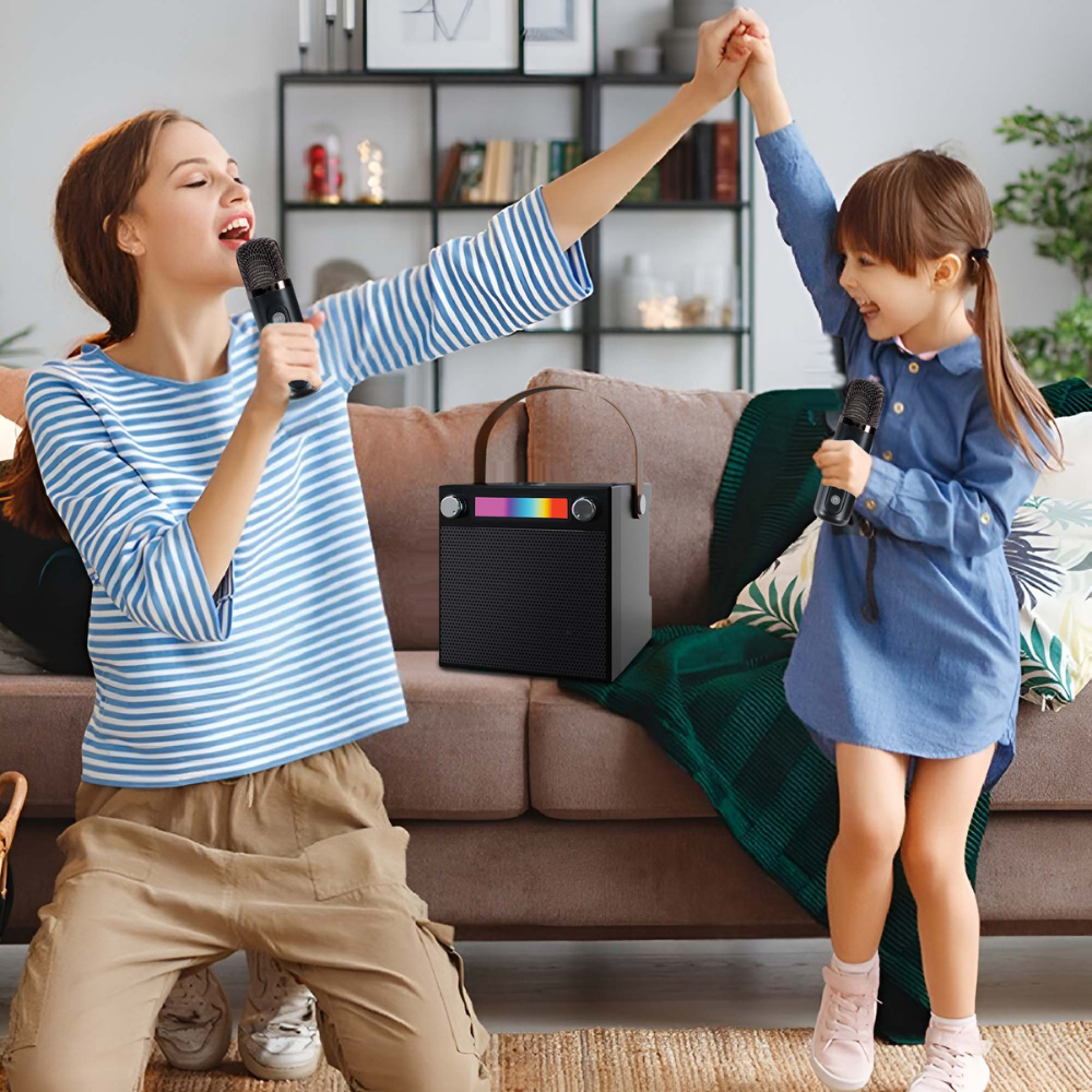 Gambar produk MUWIND Speaker Bluetooth Karaoke Portable RGB with 2 Wireless 10W - WJ-A837