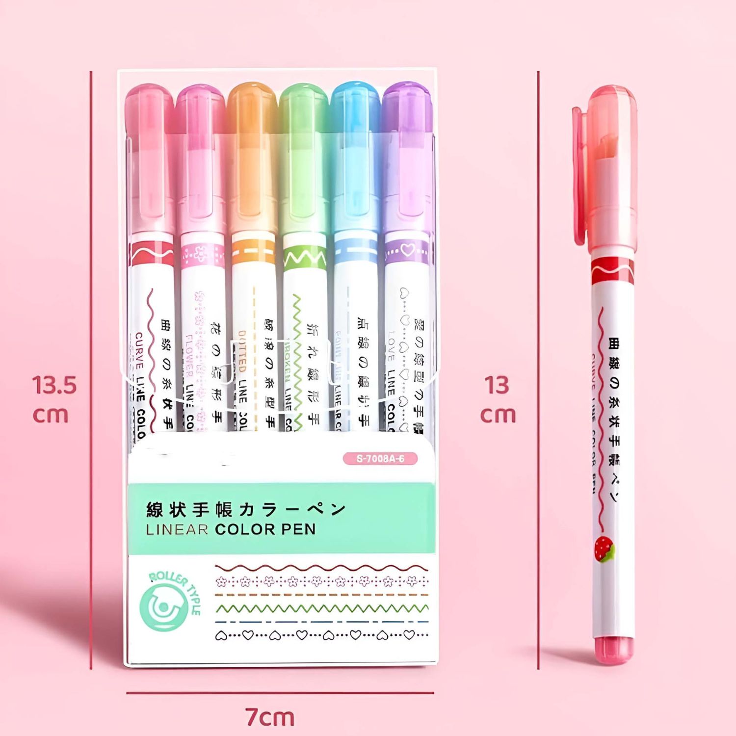 Gambar produk Xuanxuan Pena Spidol Renda Flower Line Shape Highlighter Pen 6PCS - DM-7006-8