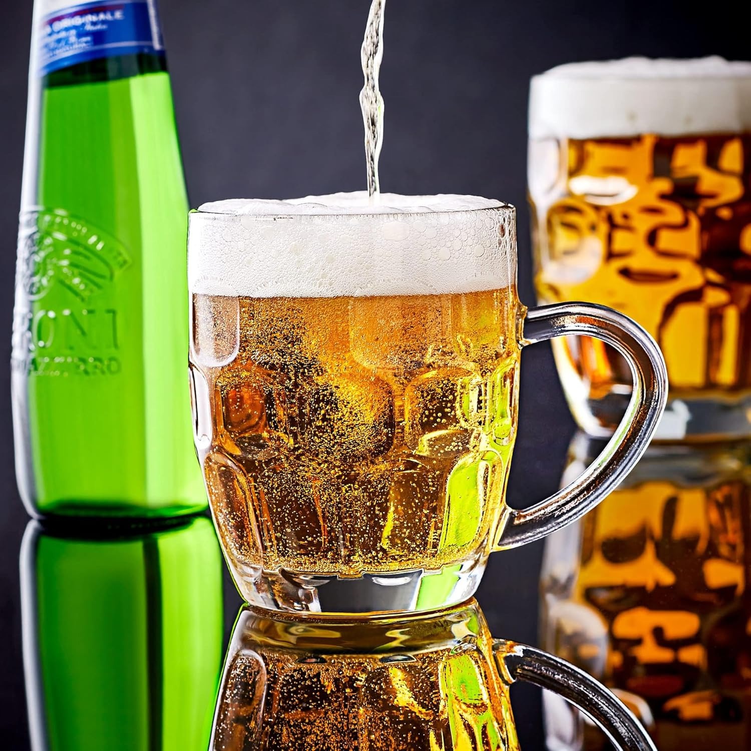 Gambar produk TREDO Gelas Mug Bir Sodium Calcium Glass Pineapple Draft Pattern 500ml - T595