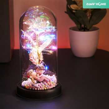 Gambar produk TaffHOME Lampu Meja Hias LED Galaxy Rose Eternal Colorful Light Princess Embrace - TH-505
