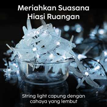 Gambar produk YUSHILED Lampu Hias String Lights Dragonfly Solar Panel IP65 8 Modes 20 LED - M088