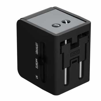 Gambar produk COKYI Travel Adaptor Universal Plug EU UK US/AUST 2.1A USB A USB C - 148-30W-1U1C