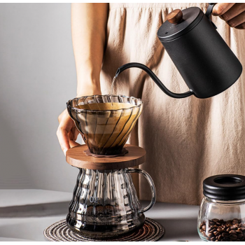 Gambar produk PORBU Filter Penyaring Kopi V60 Coffee Dripper Borosilicate 3-4 Cup - P1