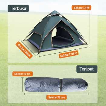 Gambar produk AstaGear Tenda Camping Lipat Otomatis 3-4 Orang Double Layer - ZK50