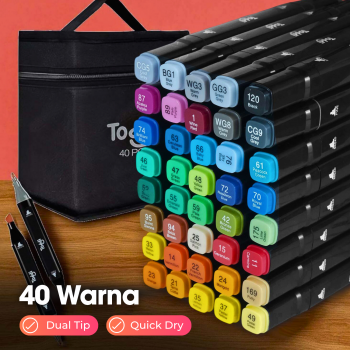 Toddi Spidol Dual Side Fine Art Brush Art Marker Set 40 Warna - CY-006