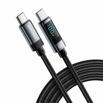 Gambar produk ESSAGER Kabel Data Type C to Type C Multifungsi LED Display 100W 1M - ES-X47