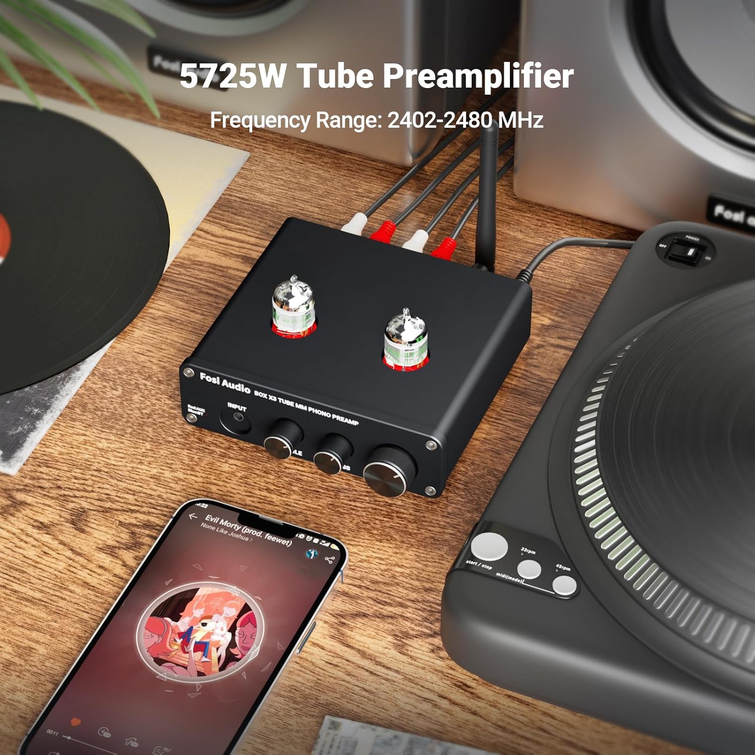 Gambar produk Fosi Audio Preamplifier Bluetooth Phonograph with Vacuum Tube - Box X3